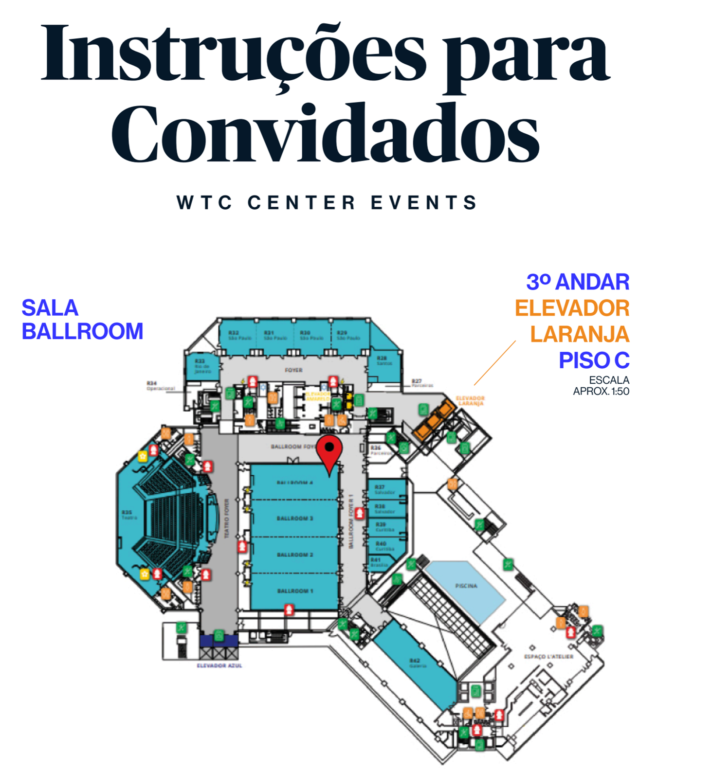 Mapa do espaço do evento